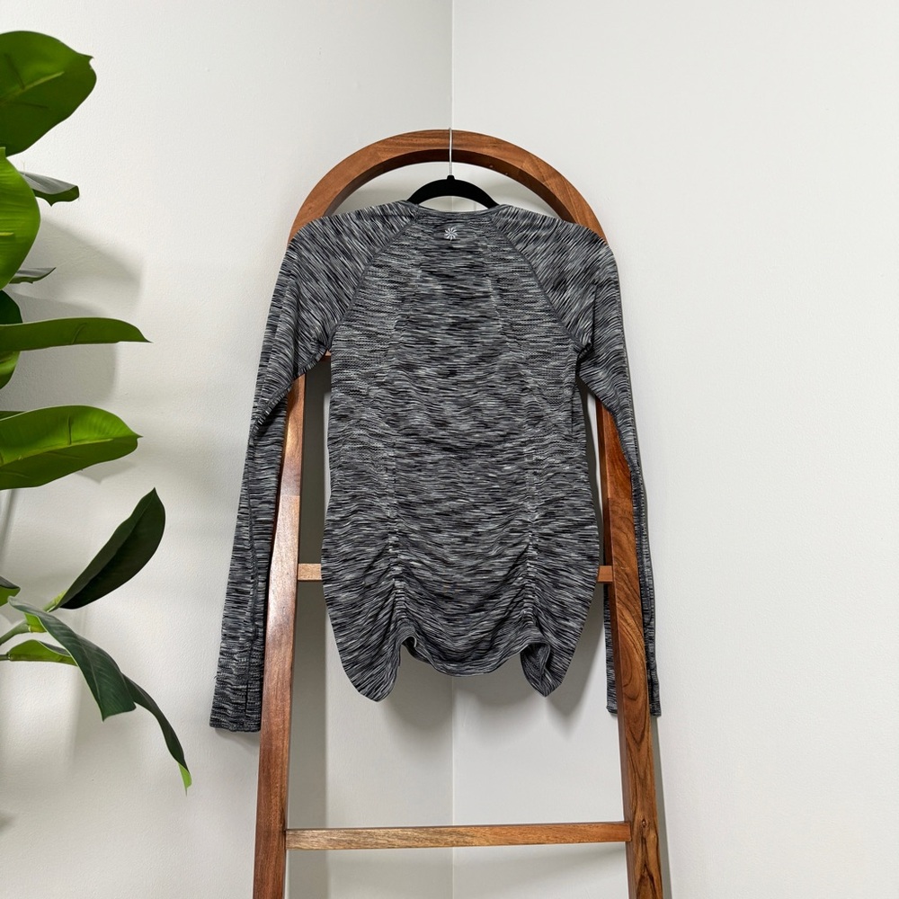Athleta Fastest Track SMALL Black Space Dye Long Sleeve Athletic Top - Picture 3 of 7